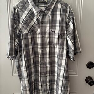 Under Armour Men's Black and White Plaid Shirt